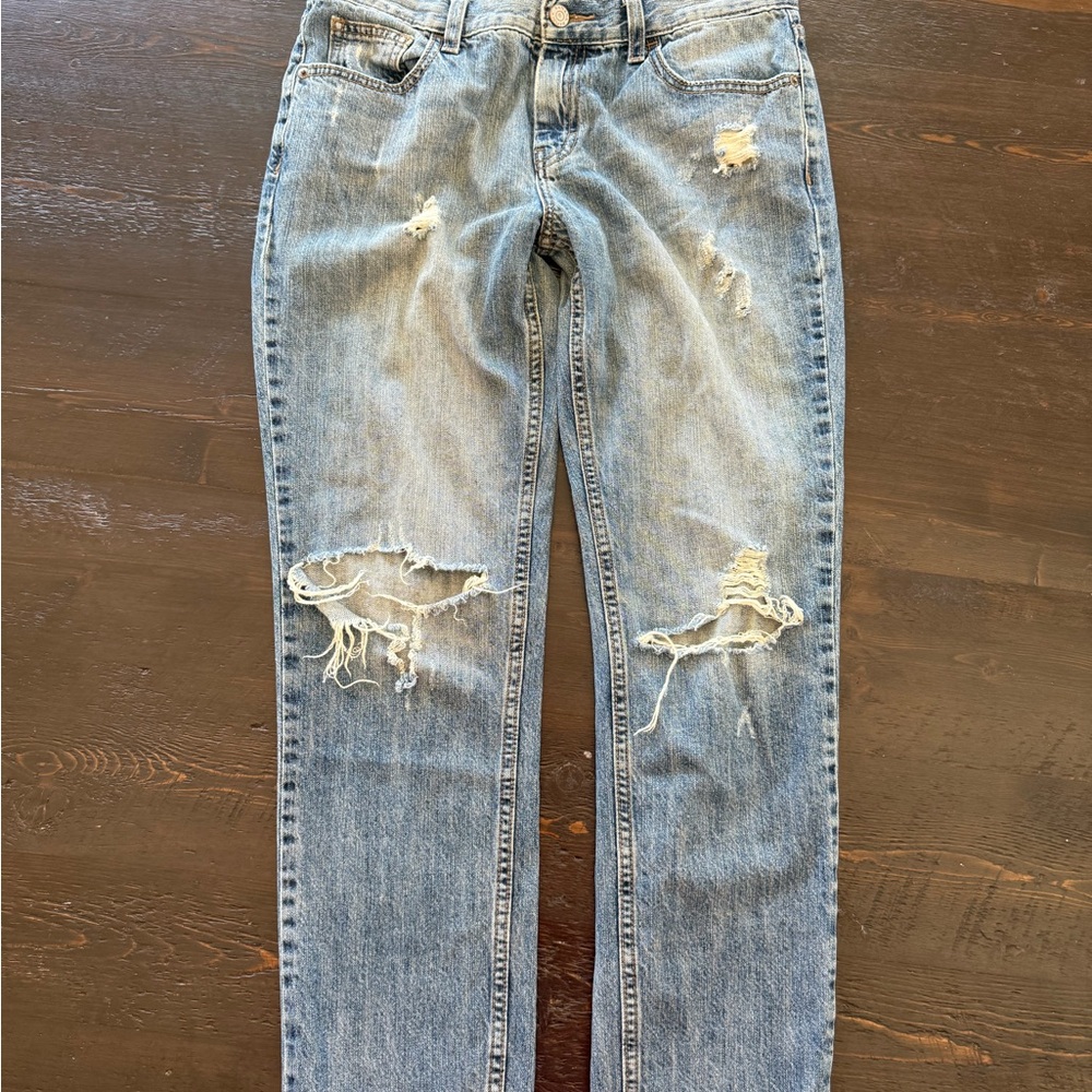 Distressed Blue Women's boyfriend Jeans Y2K size 27/4